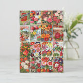 Vintage Blume Saatgutpackungen Garden Collage Einladung (Stehend Vorderseite)