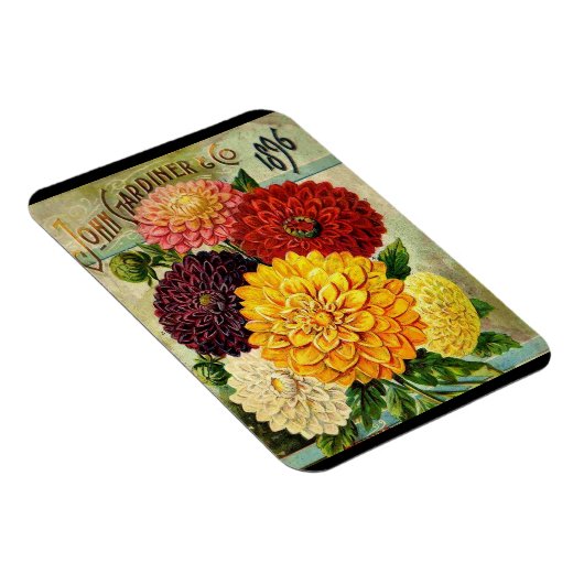 Vintage Blume Saatpackung - Flexi-Magnet Magnet (Rechte Seite)