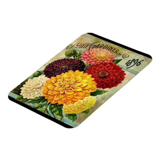 Vintage Blume Saatpackung - Flexi-Magnet Magnet (Linke Seite)