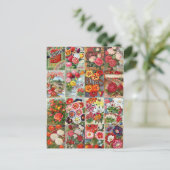 Vintage Blume Saatpackungen Gartenkollektion Postkarte (Stehend Vorderseite)