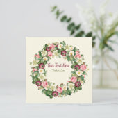 Vintage Blume Save the Date (Stehend Vorderseite)