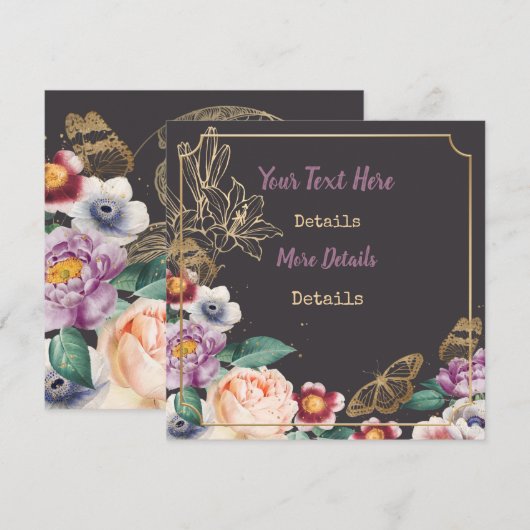 Vintage Blume Save the Date (Vorne/Hinten)