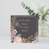 Vintage Blume Save the Date (Stehend Vorderseite)