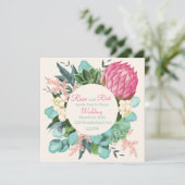 Vintage Blume Save the Date (Stehend Vorderseite)