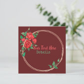 Vintage Blume Save the Date (Stehend Vorderseite)