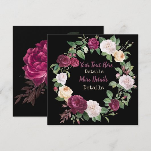 Vintage Blume Save the Date (Vorne/Hinten)