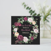 Vintage Blume Save the Date (Stehend Vorderseite)