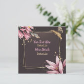 Vintage Blume Save the Date (Stehend Vorderseite)