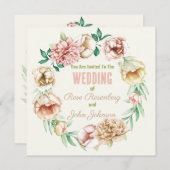 Vintage Blume Save the Date (Vorne/Hinten)