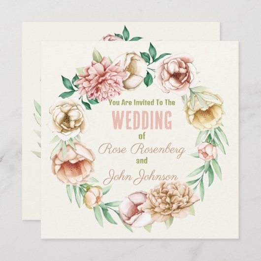 Vintage Blume Save the Date (Vorne/Hinten)