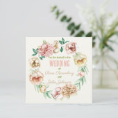Vintage Blume Save the Date (Stehend Vorderseite)