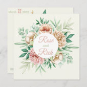 Vintage Blume Save the Date (Vorne/Hinten)