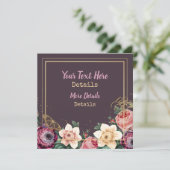 Vintage Blume Save the Date (Stehend Vorderseite)