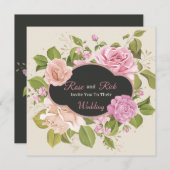 Vintage Blume Save the Date (Vorne/Hinten)