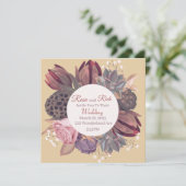 Vintage Blume Save the Date (Stehend Vorderseite)