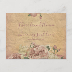 Vintage Blume Save the Date Ankündigungspostkarte