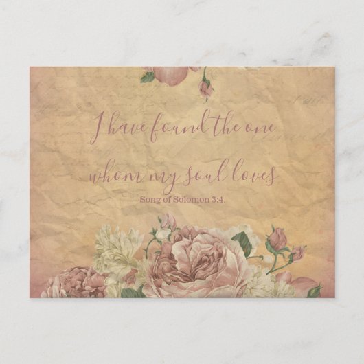 Vintage Blume Save the Date Ankündigungspostkarte (Vorderseite)