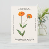 Vintage Blume Save the Date Einladung (Stehend Vorderseite)