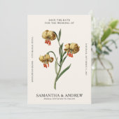 Vintage Blume Save the Date Einladung (Stehend Vorderseite)