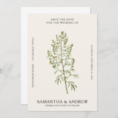 Vintage Blume Save the Date Einladung (Vorne/Hinten)