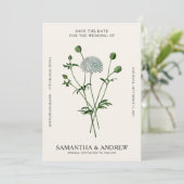 Vintage Blume Save the Date Einladung (Stehend Vorderseite)