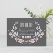 Vintage Blume Save the Date Hochzeitsankündigung (Stehend Vorderseite)