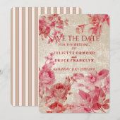 Vintage Blume - Save the Date Karte (Vorne/Hinten)