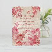 Vintage Blume - Save the Date Karte (Stehend Vorderseite)