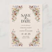Vintage Blume Save the Date Postkarte (Vorderseite)