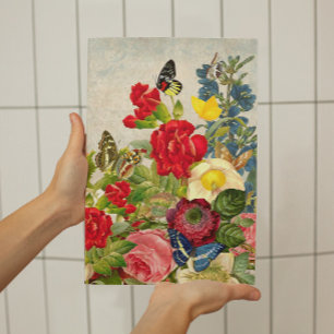 Vintage Blume Schmetterlinge Klein Poster