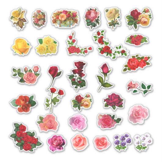 Vintage Blume schön Aufkleber (Vorderseite)