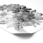 Vintage Blume Schwarz-weiß Fotodruck (Ecke)
