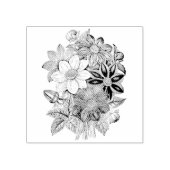 Vintage Blume Schwarz-weiß Gummistempel (Prägung)