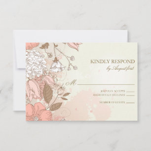 Vintage Blume Spring Garden Wedding RSVP Card Karte