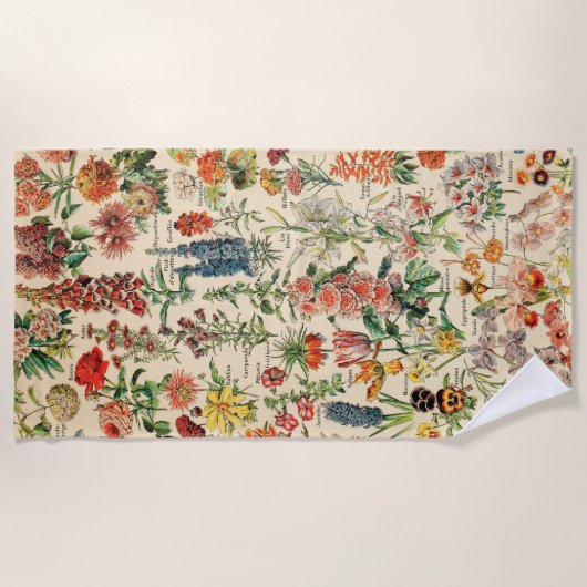 Vintage Blume Strandtuch (Vorderseite)
