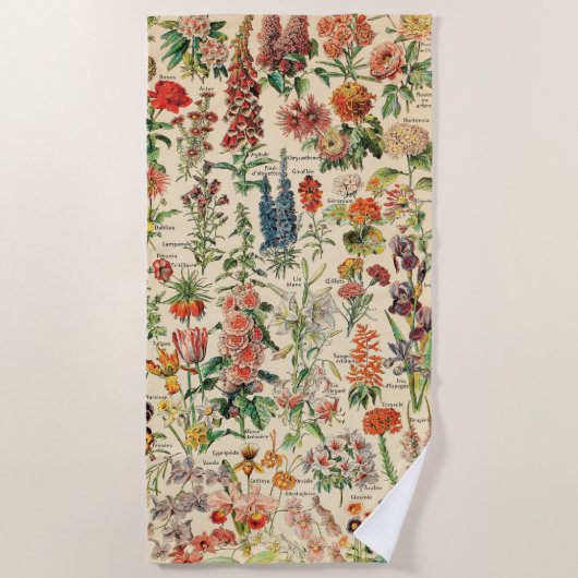Vintage Blume Strandtuch (Vorderseite)
