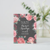 Vintage Blume - Tafel Save the Date Ankündigungspostkarte (Stehend Vorderseite)