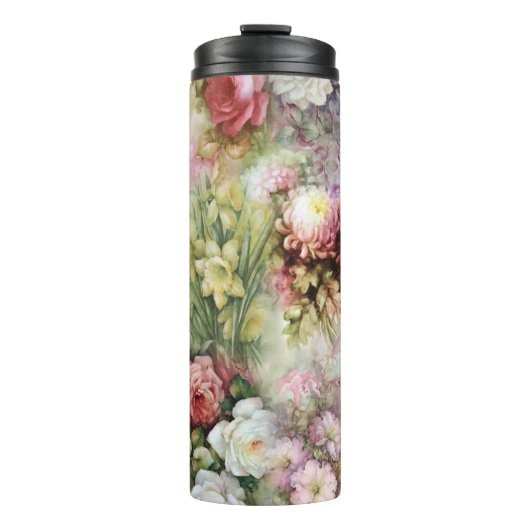 Vintage Blume Thermosbecher (Vorderseite)