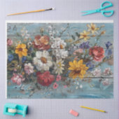 Vintage Blume über den Hintergrund "WorldBlue" Seidenpapier (Basteln)