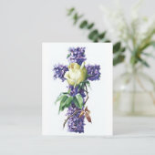 Vintage Blume überqueren Postkarte (Stehend Vorderseite)