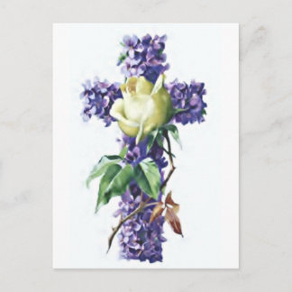 Vintage Blume überqueren Postkarte