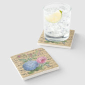 Vintage Blume und Anmerkungen Untersetzer Stone (Seitenansicht)