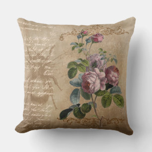 Vintage Blume und Handschriften Kissen Für Draußen