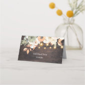 Vintage Blume und Kürbis Herbst Platzkarte (Rückseite)