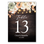 Vintage Blume und Kürbis Herbst Tischnummer (Vorderseite)