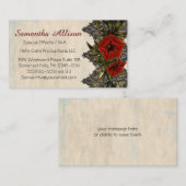 Vintage Blume und Lace Goth Business Card Visitenkarte (Vorne/Hinten)
