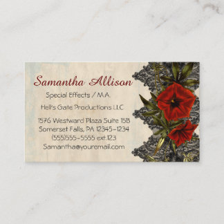 Vintage Blume und Lace Goth Business Card Visitenkarte