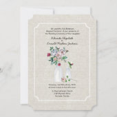 Vintage Blume und Milchflaschen Hochzeiten Einladung (Vorderseite)