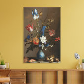 Vintage Blume und Muscheln immer noch lebensecht Leinwanddruck (Insitu (Wohnzimmer))