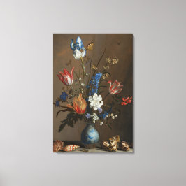 Vintage Blume und Muscheln immer noch lebensecht Leinwanddruck